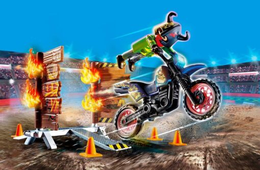 PLAYMOBIL® 70553 Stuntshow Stuntshow Motorrad mit Feuerwand1