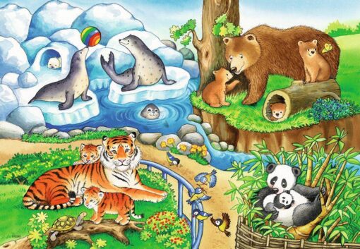 Ravensburger Puzzle Tiere im Zoo 2x12 Teile2