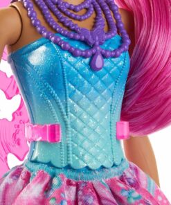 Barbie Dreamtopia Fee (pinke Haare) Puppe mit Flügeln2