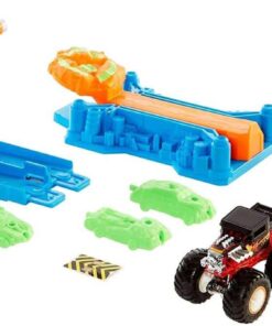 Mattel Hot Wheels Monster Truck Crash-Rampe inkl. 1 Spielzeugauto, Spielset4