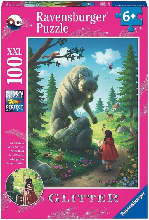 Ravensburger Rotkäppchen und der Wolf, 100 Teile mit Glitzer