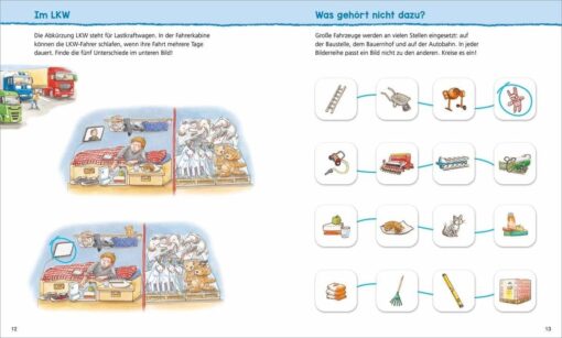 Tessloff WAS IST WAS Kindergarten - Malen, Rätseln, Stickern  Große Fahrzeuge1