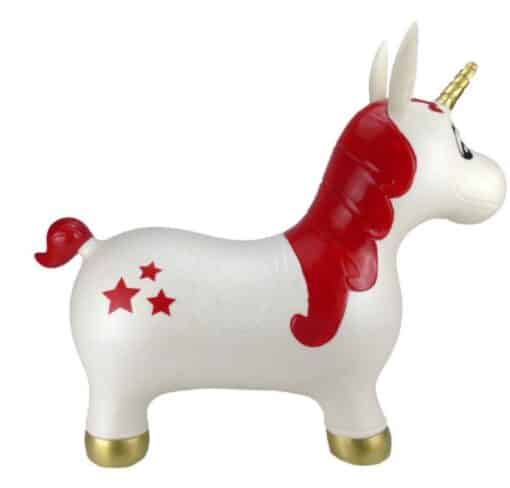 Idena Hüpfpferd Einhorn mit Sternen, mit Luftpumpe1.jpg