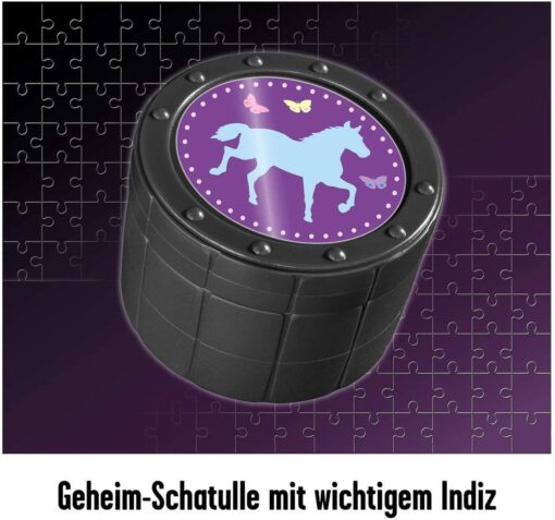 KOSMOS Krimi-Puzzle- Die drei !!! - Skandal auf dem Reitturnier, Leuchtet im Dunkeln, 200 Teile4