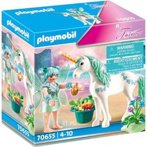 PLAYMOBIL-70655-Fairies-Einhorn-mit-Fuetter-Fee