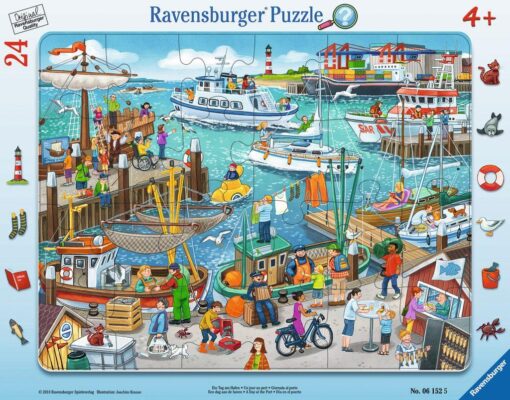 Rahmenpuzzle Ein Tag am Hafen 24 Teile.jpg