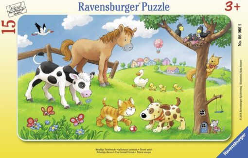 Rahmenpuzzle Knuffige Tierfreunde, 15 Teile.jpg