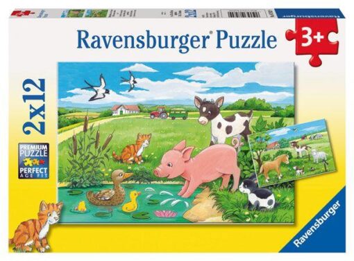 Ravensburger Puzzle Tierkinder auf dem Land, 2 x 12 Teile