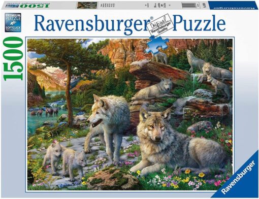 Ravensburger Puzzle Wolfsrudel im Frühlingserwachen, 1500 Teile