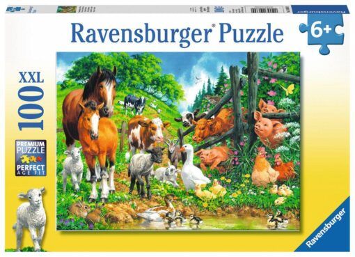 Ravensburger XXL Puzzle Versammlung der Tiere, 100 Teile