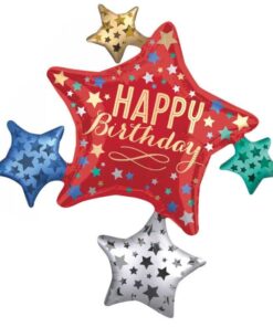 amscan Folienballon SuperShape Geburtstag Satin Star 81 x 88 cm