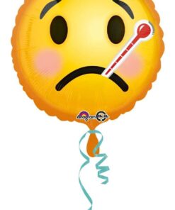 amscan Standard Emoticon Gute Besserung Folienballon, rund.jpeg