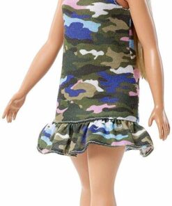 Fashionista Puppe mit Camouflage-Kleid1.jpeg