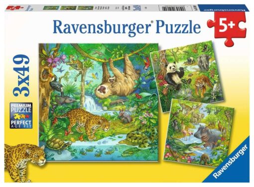 Ravensburger Kinderpuzzle 05180 - Im Urwald - 3x49 Teile