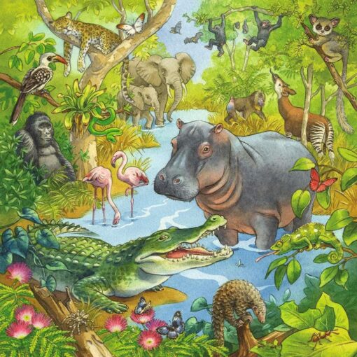 Ravensburger Kinderpuzzle 05180 - Im Urwald - 3x49 Teile3