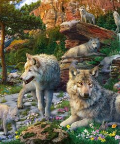 Ravensburger Puzzle Wolfsrudel im Frühlingserwachen, 1500 Teile1