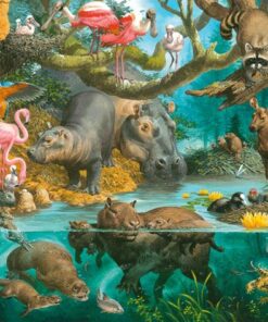 Schmidt Puzzle 100 teile Tierfamilien am Ufer.png